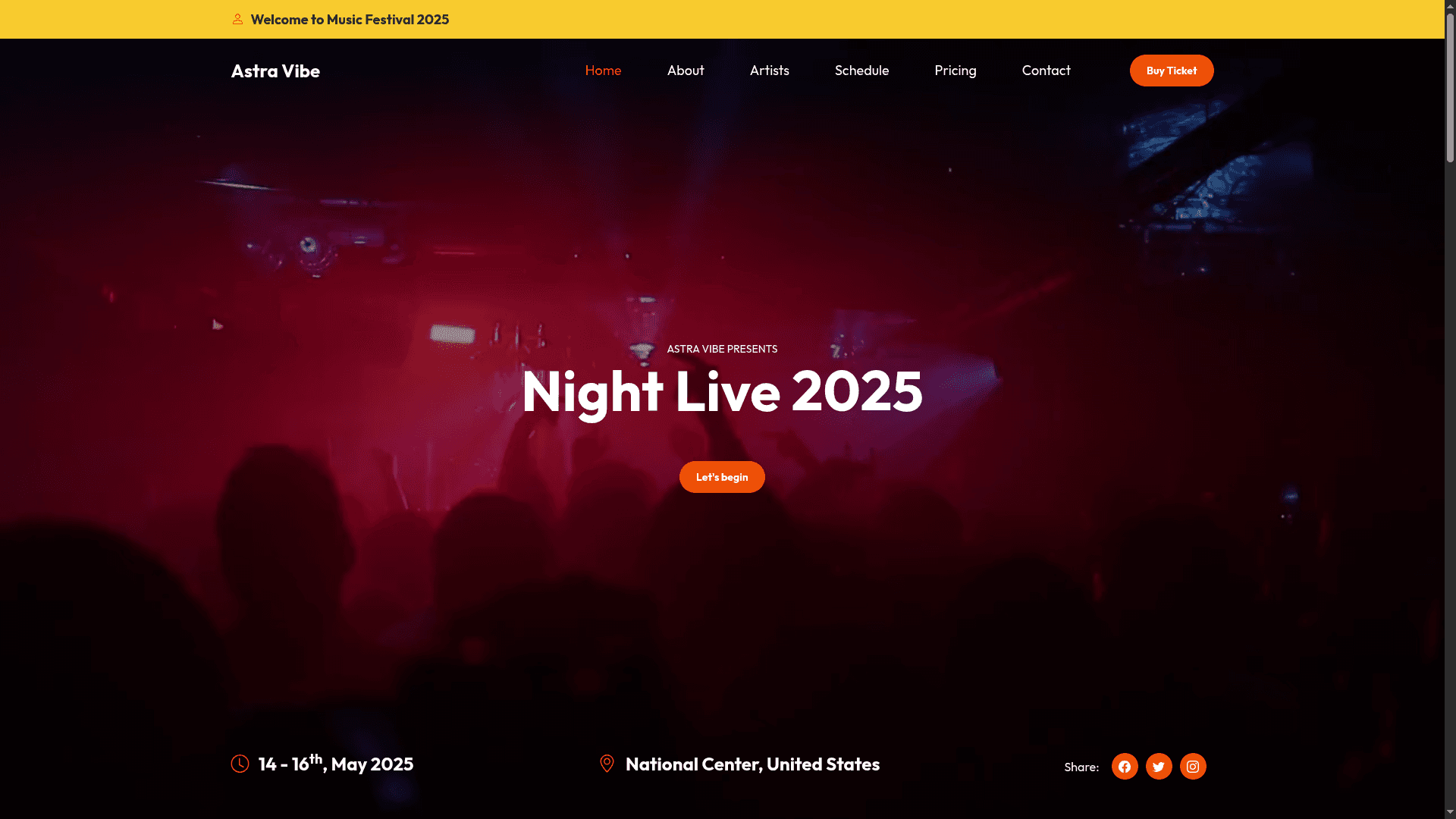 Astra Vibe - Event Booking Platform screenshot