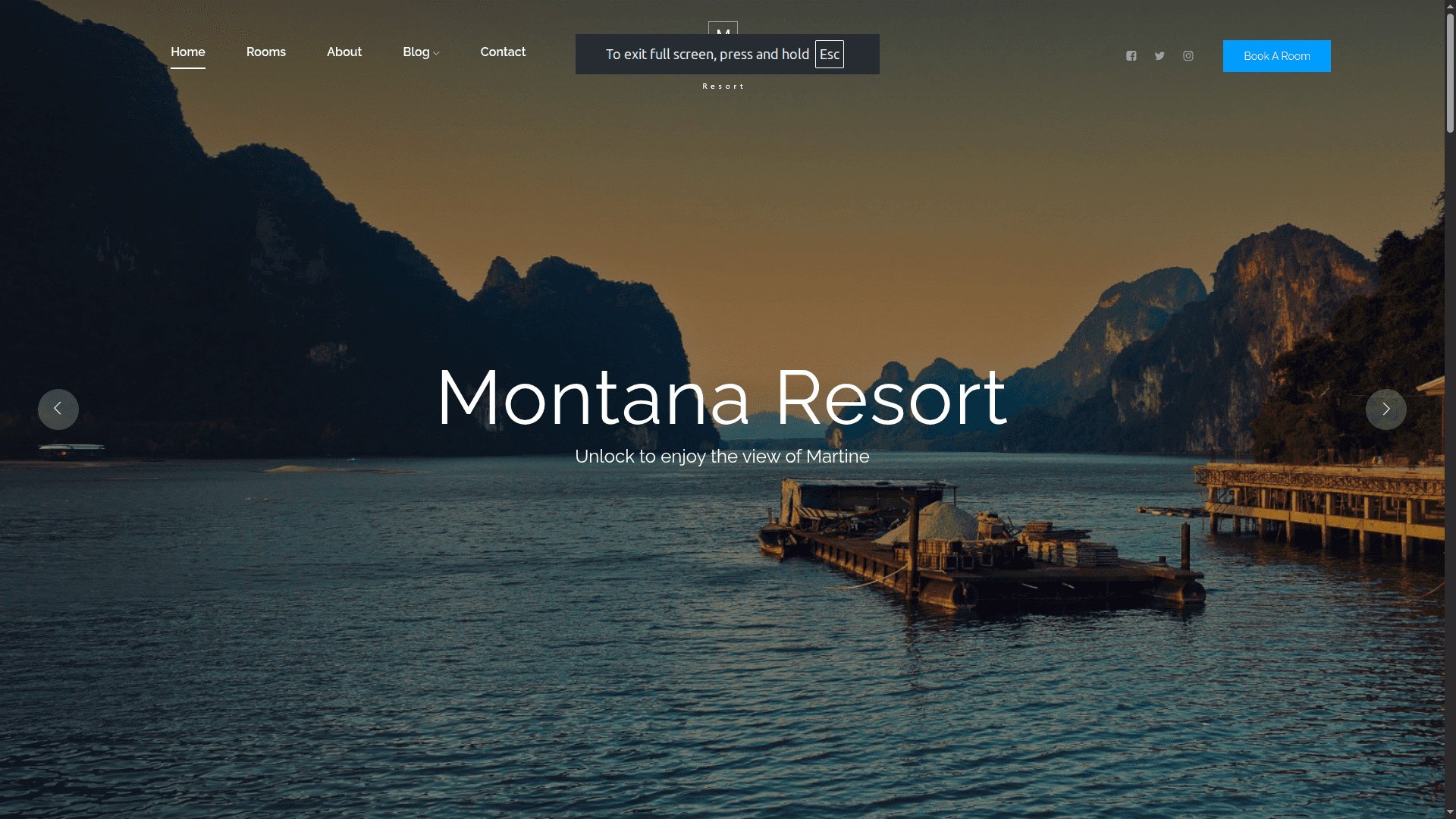 Montana Resort - Resort Booking Website screenshot